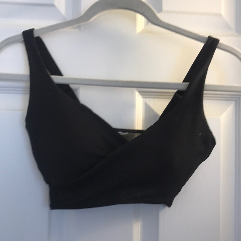 Black wrap sports bra
